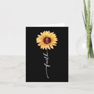 Tarjeta Faith Sunflower Burgundy Ribbon Aneurysm Awa