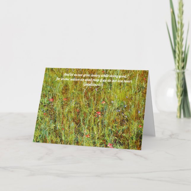 Tarjeta Faith Wildflowers Bible Verse Card (Anverso)