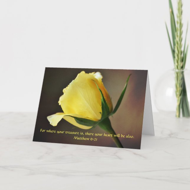 Tarjeta Faith Yellow Rose Friendship Card (Anverso)