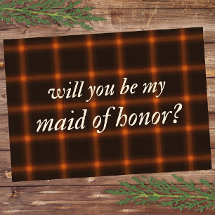 Tarjeta Fall Brown Naranja Flannel cada vez más doncella d
