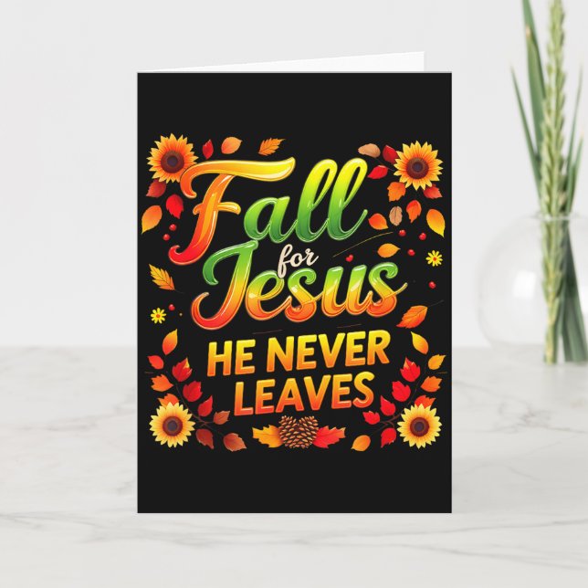 Tarjeta Fall Christian Thanksgiving Autumn Jesus My Favour (Anverso)