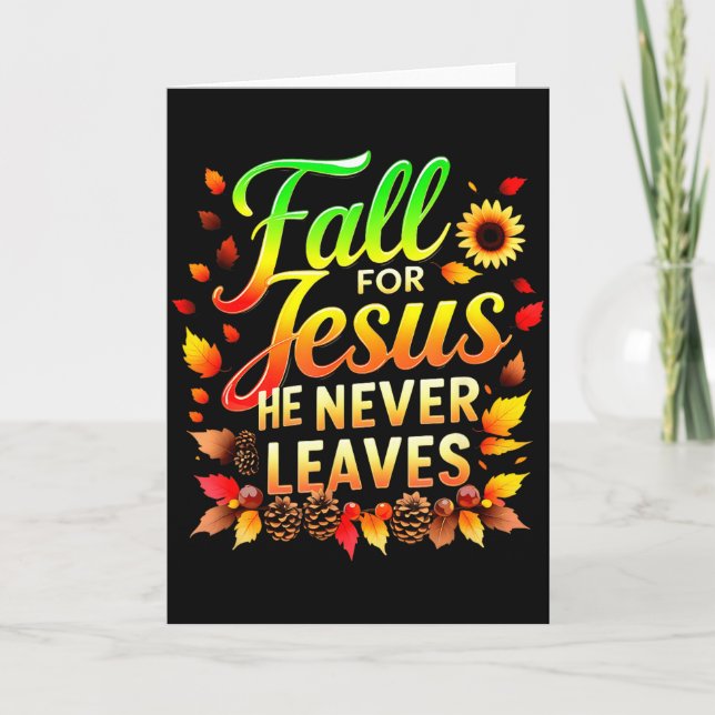 Tarjeta Fall Christian Thanksgiving Jesus My Favourite Sea (Anverso)