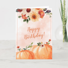 Tarjeta Fall Floral Happy Birday
