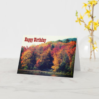 Tarjeta Fall Foliage Pond Nature Photography Birday Card