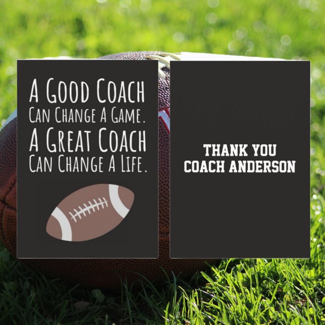 Tarjeta Fall Football Cards Thank You Coach From The Team (Subido por el creador)