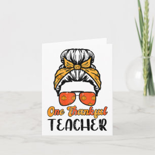 Tarjeta Fall Hairbun Un Profesor Agradecido Teach Thanksgi
