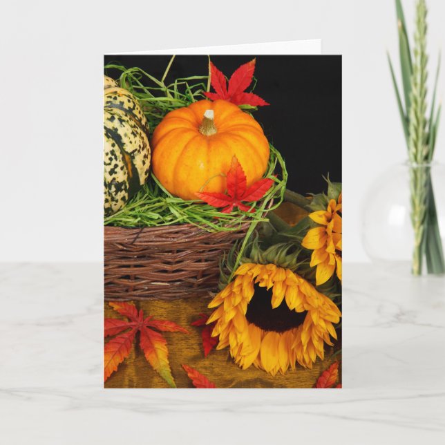Tarjeta Fall Harvest Sunflowers (Anverso)