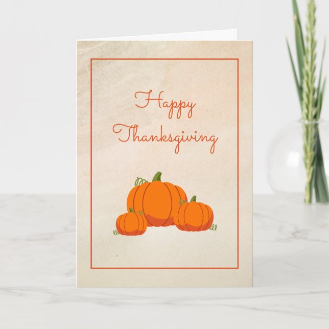 Tarjeta Fall Pumpkins Happy Thankde Card (Anverso)