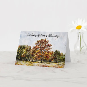 Tarjeta Fall Season Autumn Blessings Thoughts Card