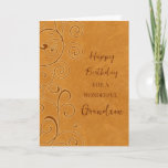 Tarjeta Fall Swirls Grandson Birthday<br><div class="desc">Tarjeta de cumpleaños para el nieto con un cumpleaños de otoño con diseño de remolinos naranjas y verso reflexivo.</div>