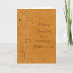 Tarjeta Fall Swirls Mother en Law Birday<br><div class="desc">Tarjeta de cumpleaños para la suegra con un cumpleaños de otoño con diseño de remolinos naranjas y verso reflexivo.</div>