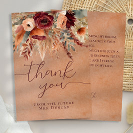 Tarjeta Fall Terracotta Dry Florals Pampas Grass Gracias