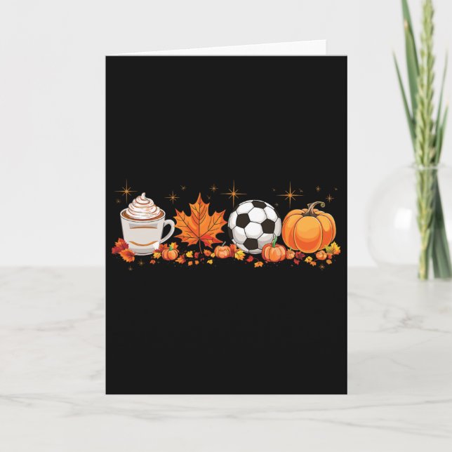 Tarjeta Fall Vibes Calabaza Spice Soccer Halloween Otoño L (Anverso)