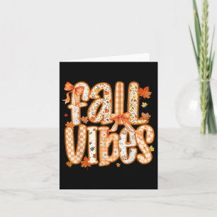 Tarjeta Fall Vibes Coquette Bow Vintage Thankending Autum