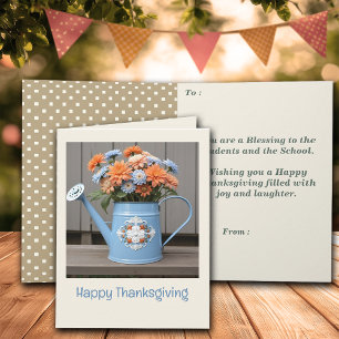Tarjeta Fall Vibes Floral Acción de Gracias Saludo De Maes