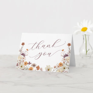 Tarjeta Fall Wildflowers Baby Shower Folded Gracias