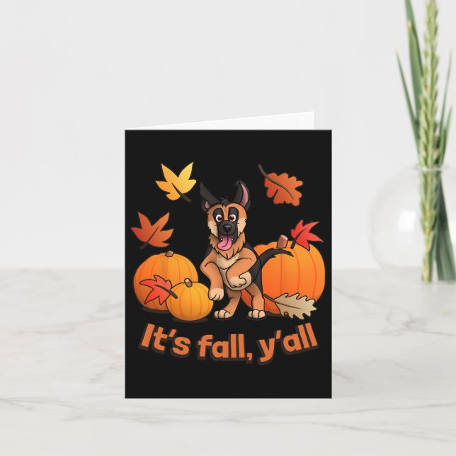 Tarjeta Fall Yall German Shepherd Puppy (Anverso)
