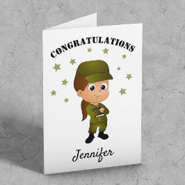 Tarjeta Falleció el ejército Chica personalizado