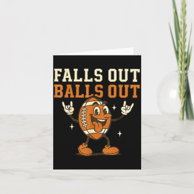 Tarjeta Falls Out Out Touchdown Football Game Day Boys Gir (Anverso)