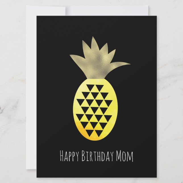 Tarjeta Falsa de Cumpleaños Feliz de Piña Simple D (Anverso)