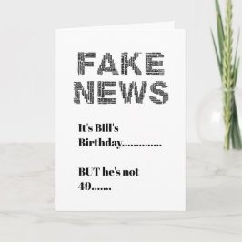 Tarjeta FALSO NOTICIA 50.º saludo de cumpleaños
