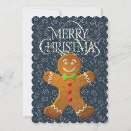 Tarjeta Falt para Navidades de Ginger Bread Man