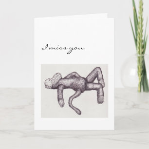 Tarjeta falta tu mono de calcetín