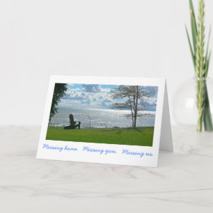 Tarjeta "Faltando a casa. Falta de usted. Falta de