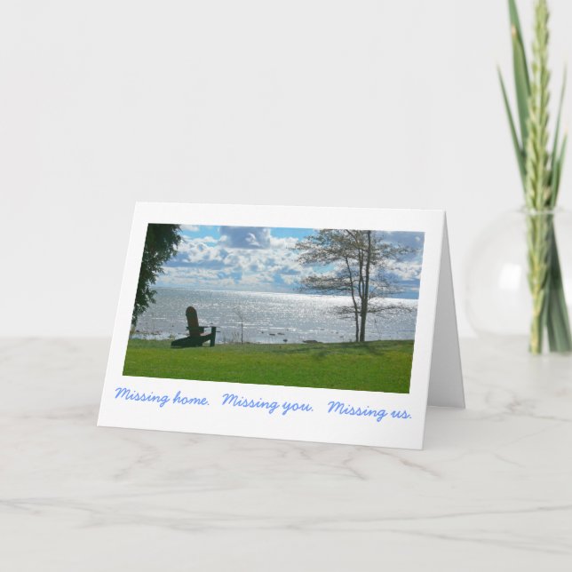 Tarjeta "Faltando a casa. Falta de usted. Falta de (Anverso)