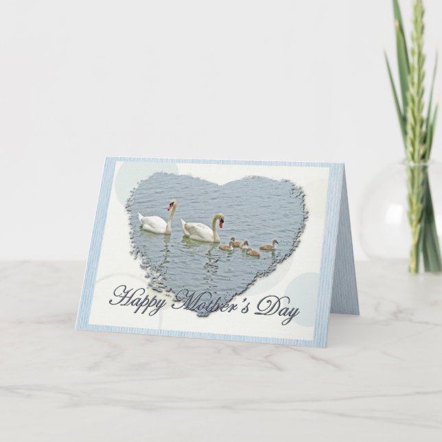 Tarjeta Fama de cisnes en el Día de la Madre (Anverso)