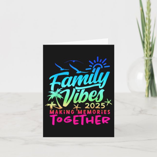 Tarjeta Familia 2025 Vibes Familia Reunión Vacacional (Anverso)