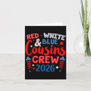 Tarjeta Familia Adorable 4 De Julio Rojo Blanco Y Azul Pri