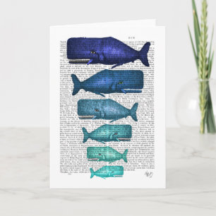 Tarjeta Familia ballena azul