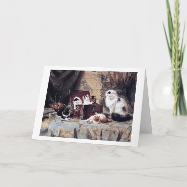 Tarjeta Familia Cat, Henriette Ronner-Knip (Anverso)