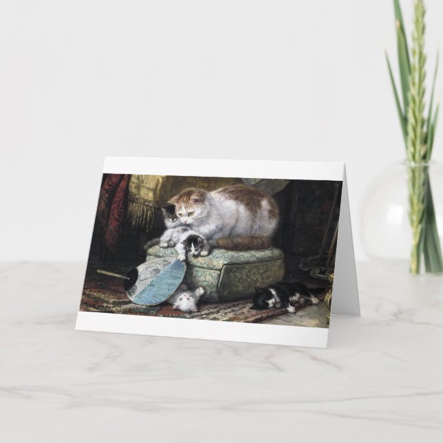 Tarjeta Familia Cat, Henriette Ronner-Knip (Anverso)