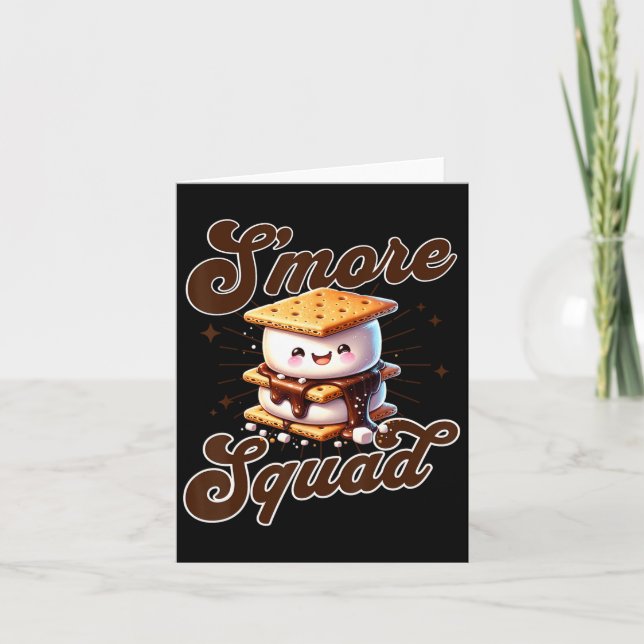 Tarjeta Familia de camping Cute Outdoor Smore Squad Coinci (Anverso)
