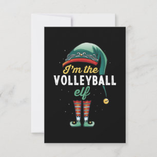 Tarjeta Familia de elfos del voleibol regalo de Navidad a