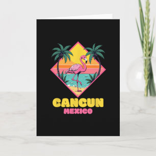 Tarjeta Familia de flamencos a juego recuerdos de Cancun M