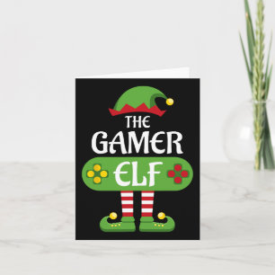 Tarjeta Familia de grupos de Navidades de Gamer Elf