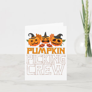 Tarjeta Familia de Halloween de la Tripulación de Calabaza