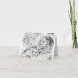 Tarjeta Familia de leones