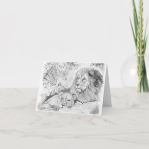 Tarjeta Familia de leones