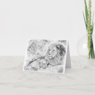 Tarjeta Familia de leones