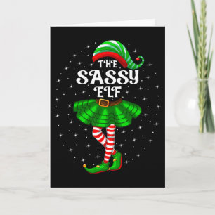 Tarjeta Familia de Navidad Mujer Niñas Mamá El Sy Elf Ch