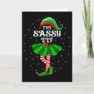 Tarjeta Familia de Navidad Mujer Niñas Mamá El Sy Elf Ch