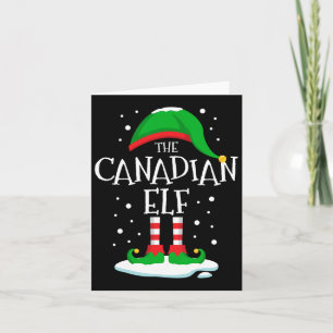 Tarjeta Familia De Navidades Elf Canadienses Que Coinciden