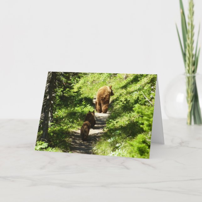 Tarjeta Familia de oso marrón (Anverso)