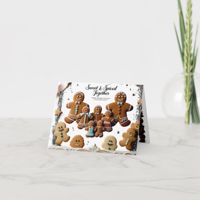 Tarjeta Familia de Pan de Jengibre de Lujo Premium Dulce y (Anverso)
