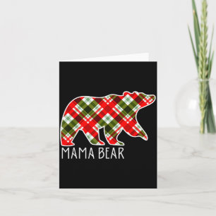 Tarjeta Familia de pijama de Navidad de Mamá Osa