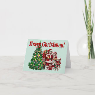 Tarjeta Familia de ratas lindas de Navidad